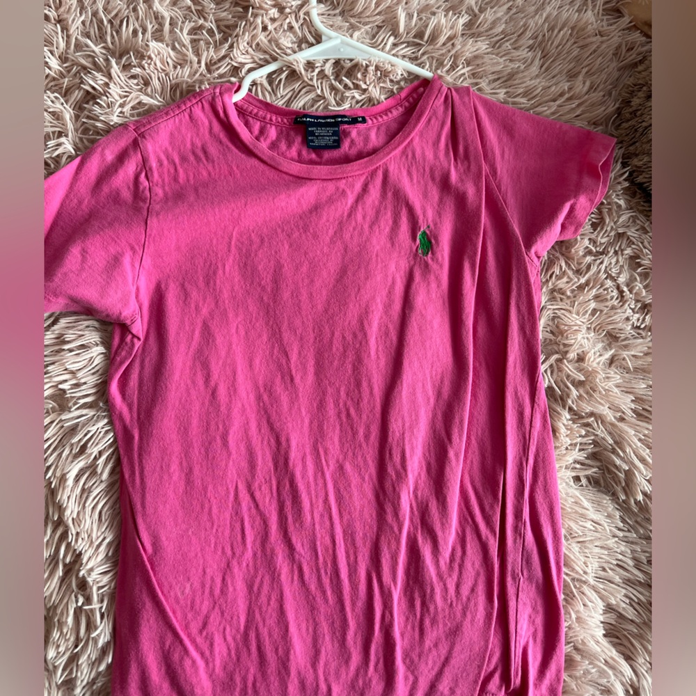 Ralph Lauren Pink T-Shirt with Embroidered Logo